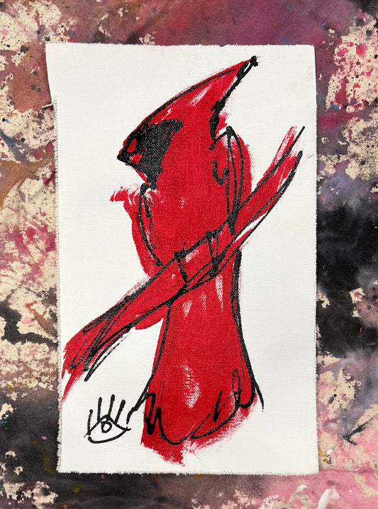 Cardinal Sketch 2 / red, black & white / January 2024