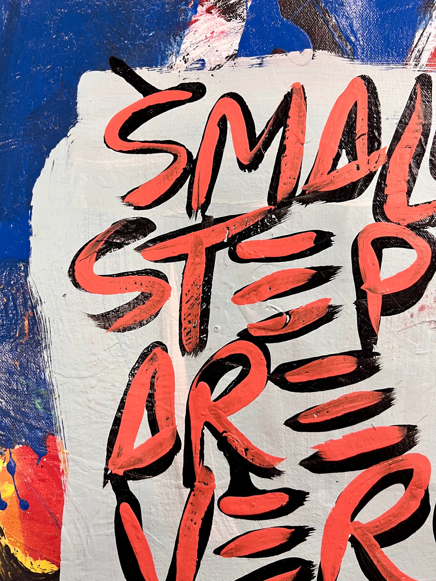 Small Steps / Orange, Blue, & Black / Abstract Mantra / June 2026