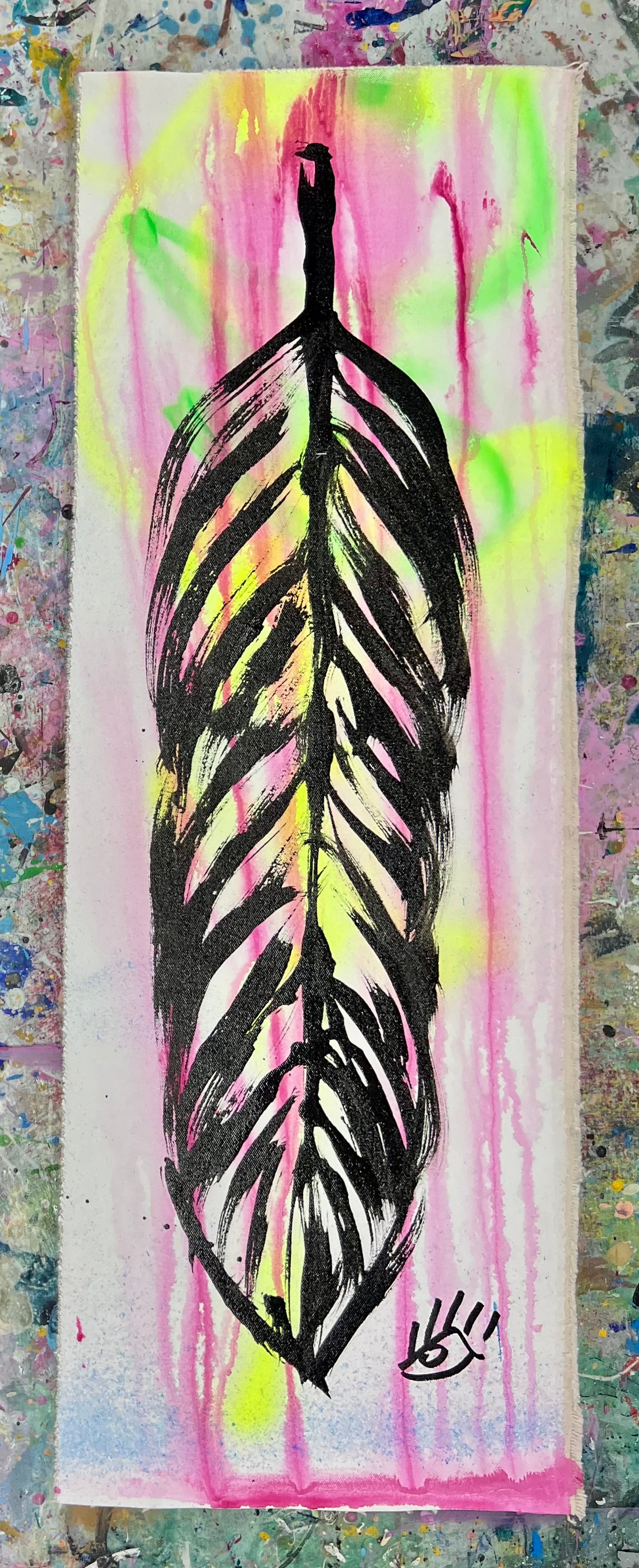 Pink & Yellow / Graffiti Feather / Fall 2024