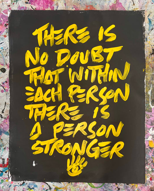 Person Stronger / Minimalist Black & Yellow Mantra / August 2026