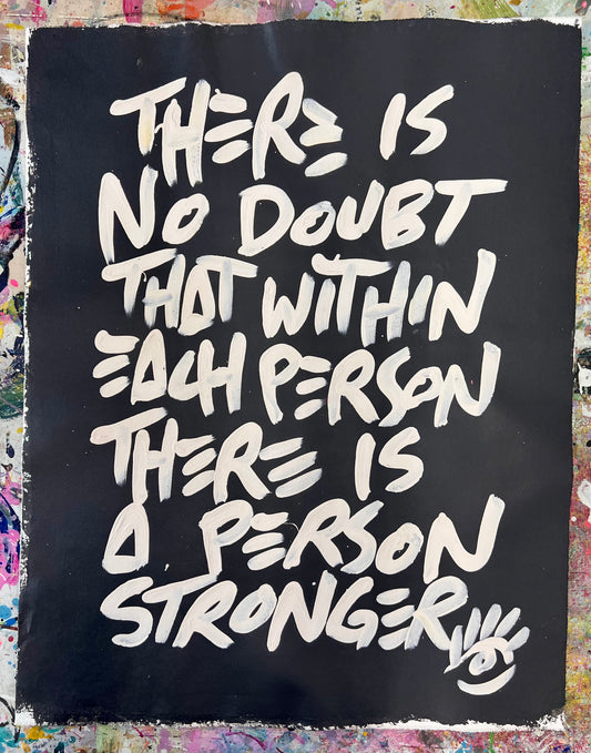Person Stronger / Minimalist Black & White Mantra / August 2026