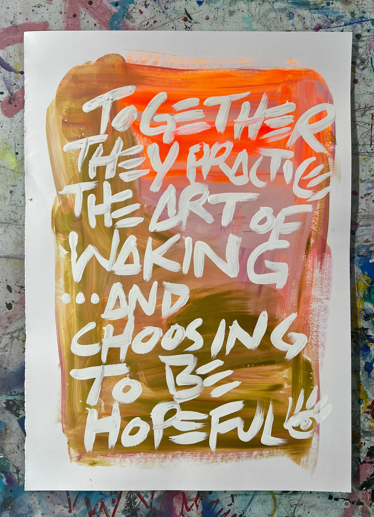 Waking Hopeful / Gold / Archival Paper Mantra / Sunday Collection / January 2026