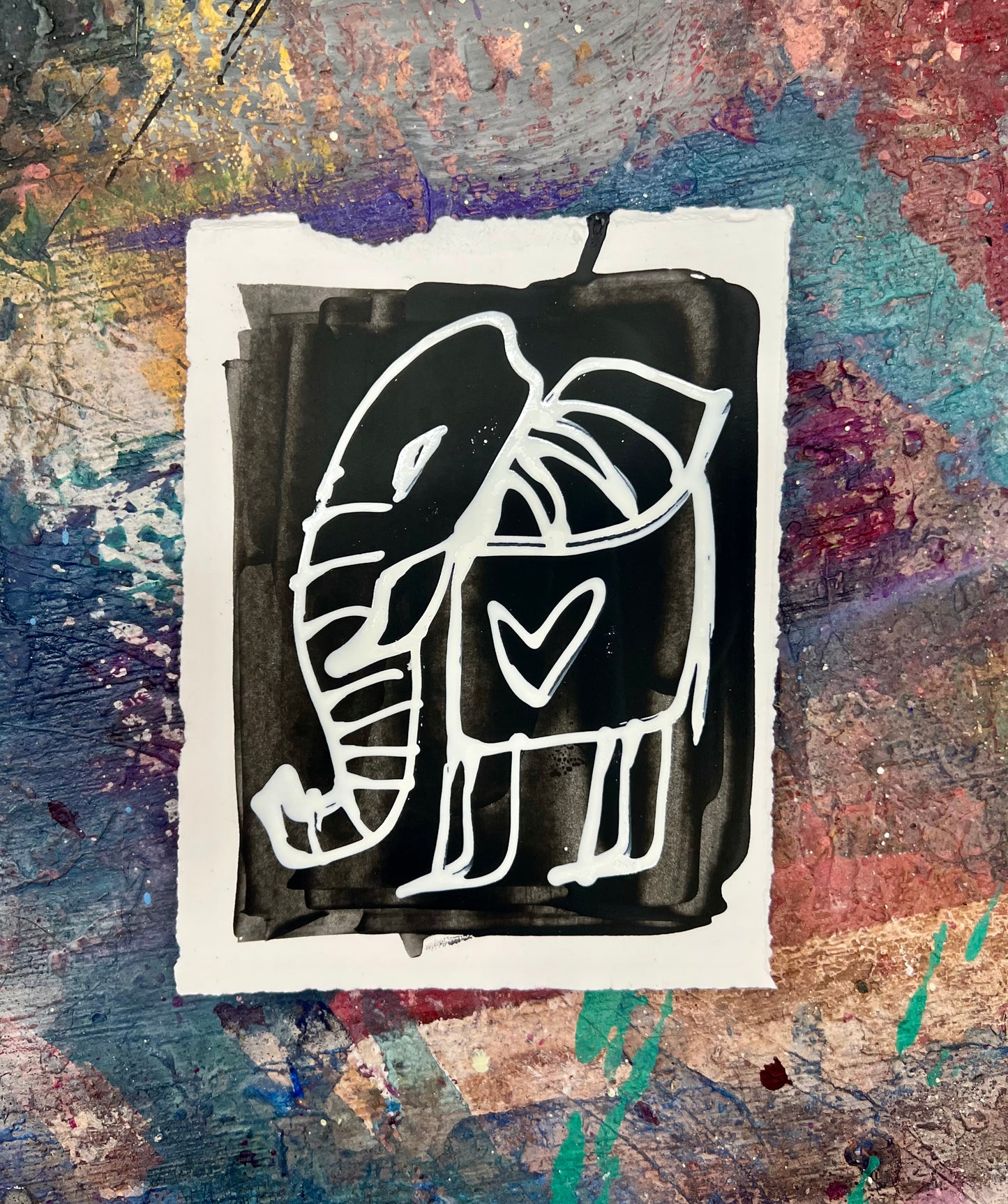 Cave Elephant Sketch 1 / Black & White / Archival Paper / BOGO Originals / January 2026