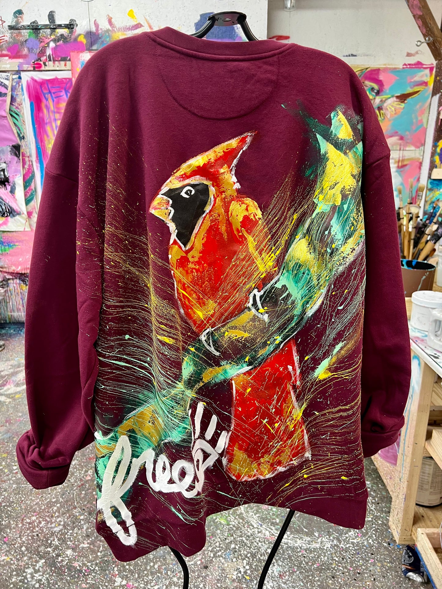 One Day at a Time/ Cardinal Pocket Crew Neck / February 2024