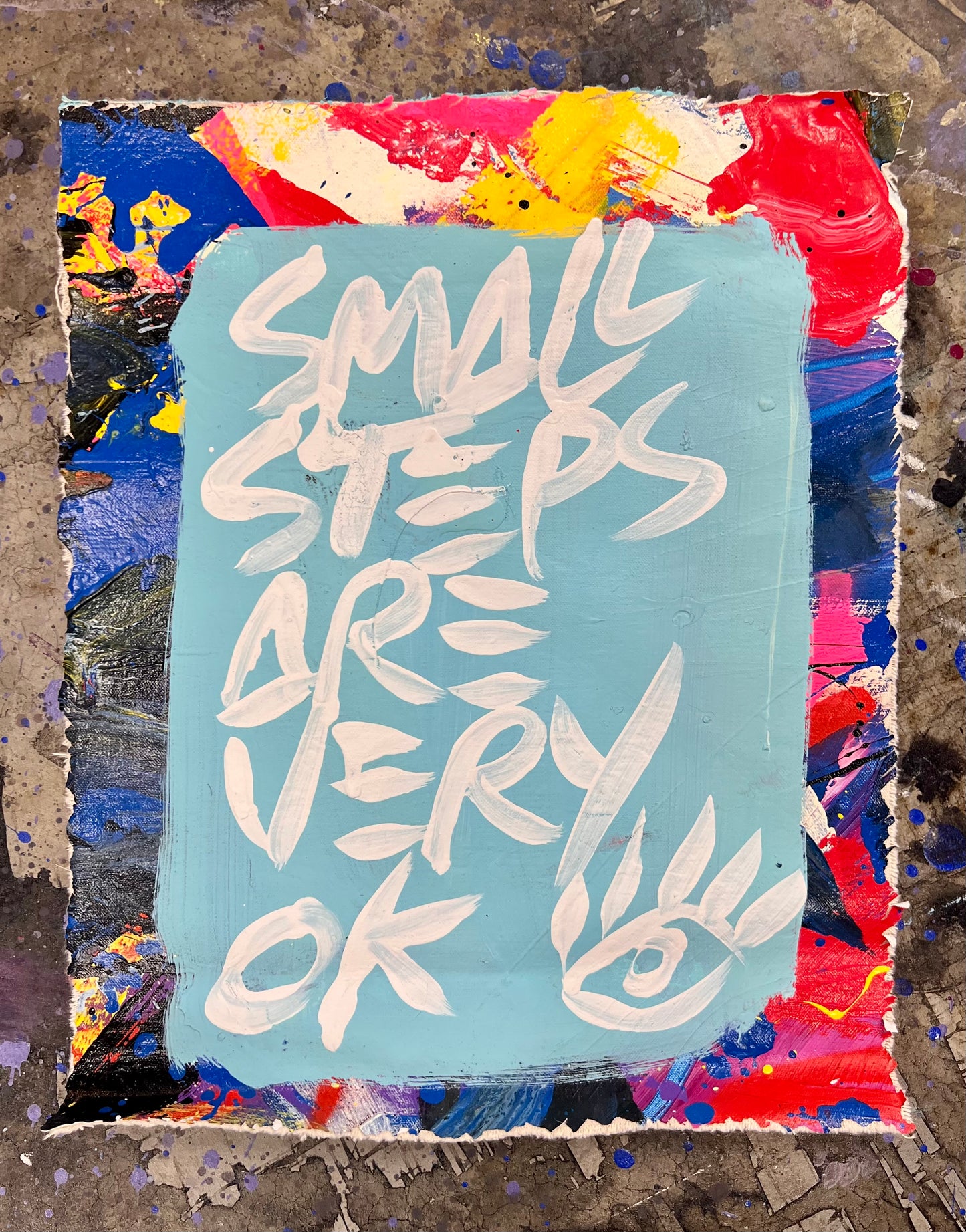 Small Steps / Blue, Red, & White / Abstract Mantra / June 2026