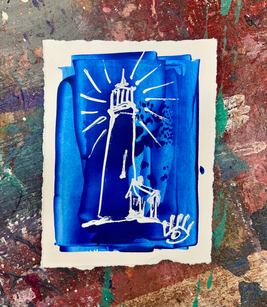 Lighthouse Sketch / Brilliant Ocean / Archival Paper / BOGO Originals / January 2026