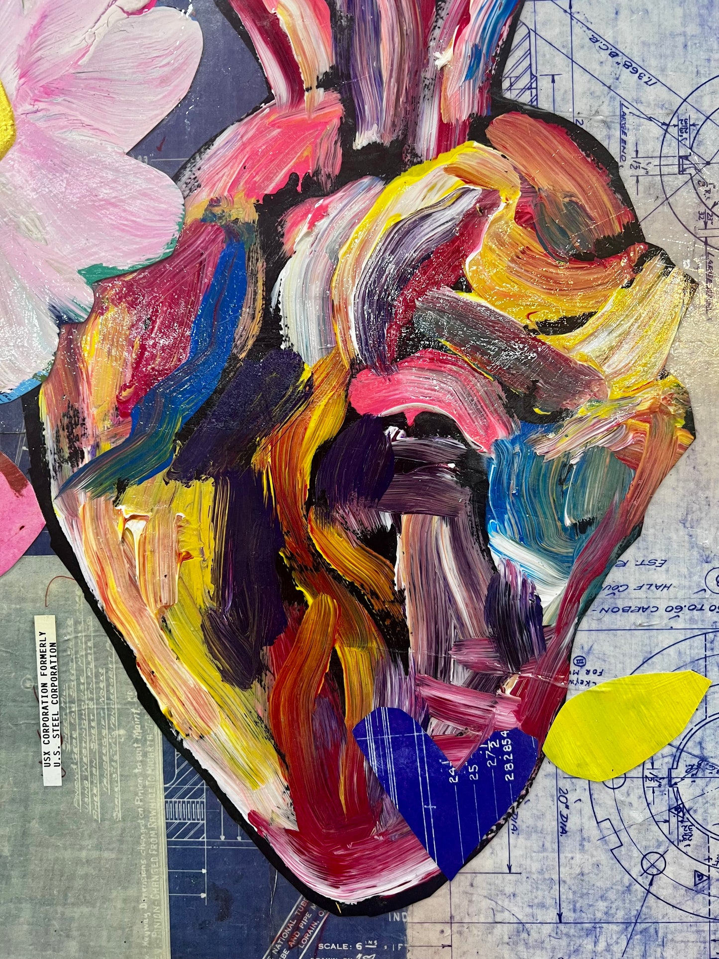 The Yearning Heart / Heart & Blueprint Collage / Sunday Collection / January 2026