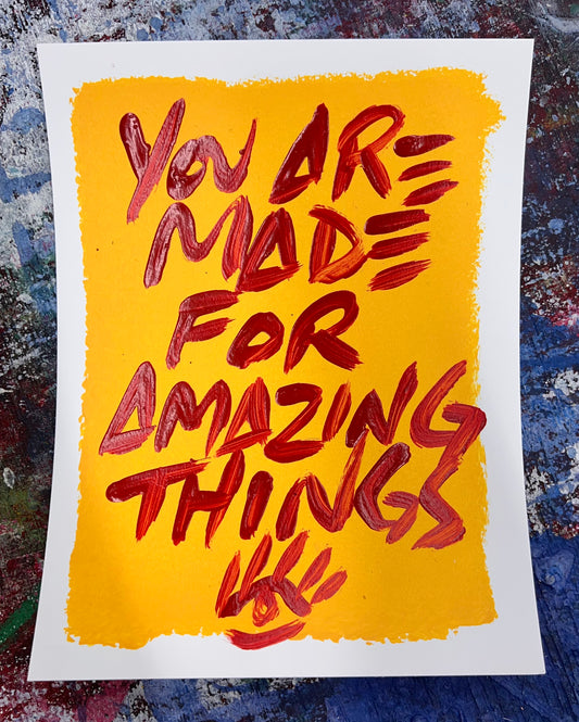 Amazing Things / Red & Gold Mantra / Archival Paper / Sunday Collection / August 2025