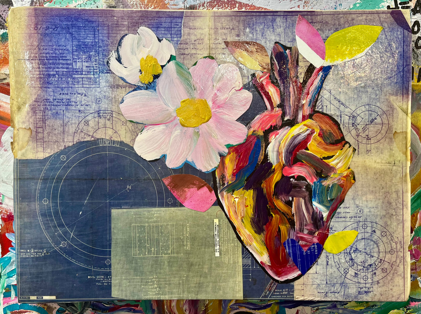 The Yearning Heart / Heart & Blueprint Collage / Sunday Collection / January 2026