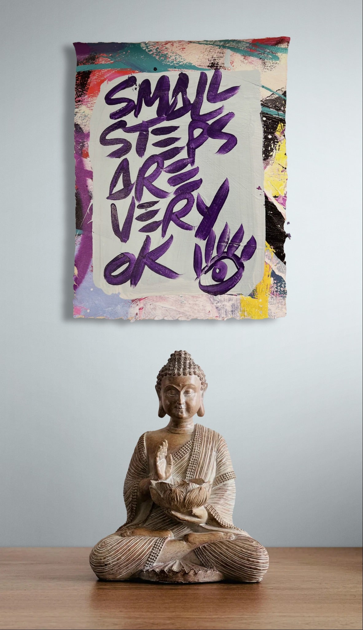 Small Steps / Purple, Green, & White / Abstract Mantra / June 2026