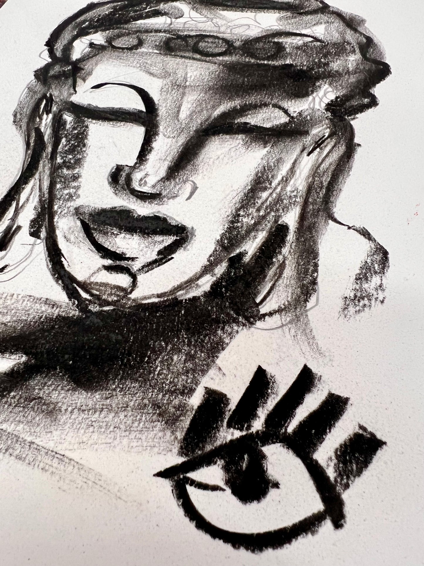 Black & White Buddha Sketch / Archival Paper / Sunday Collection / August 2025