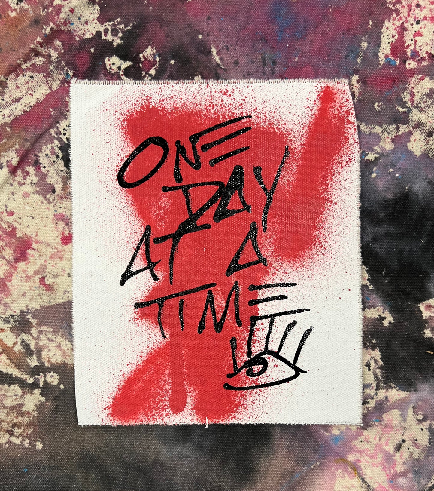 One Day at a Time 3 / red, black & white pocket art / January 2024