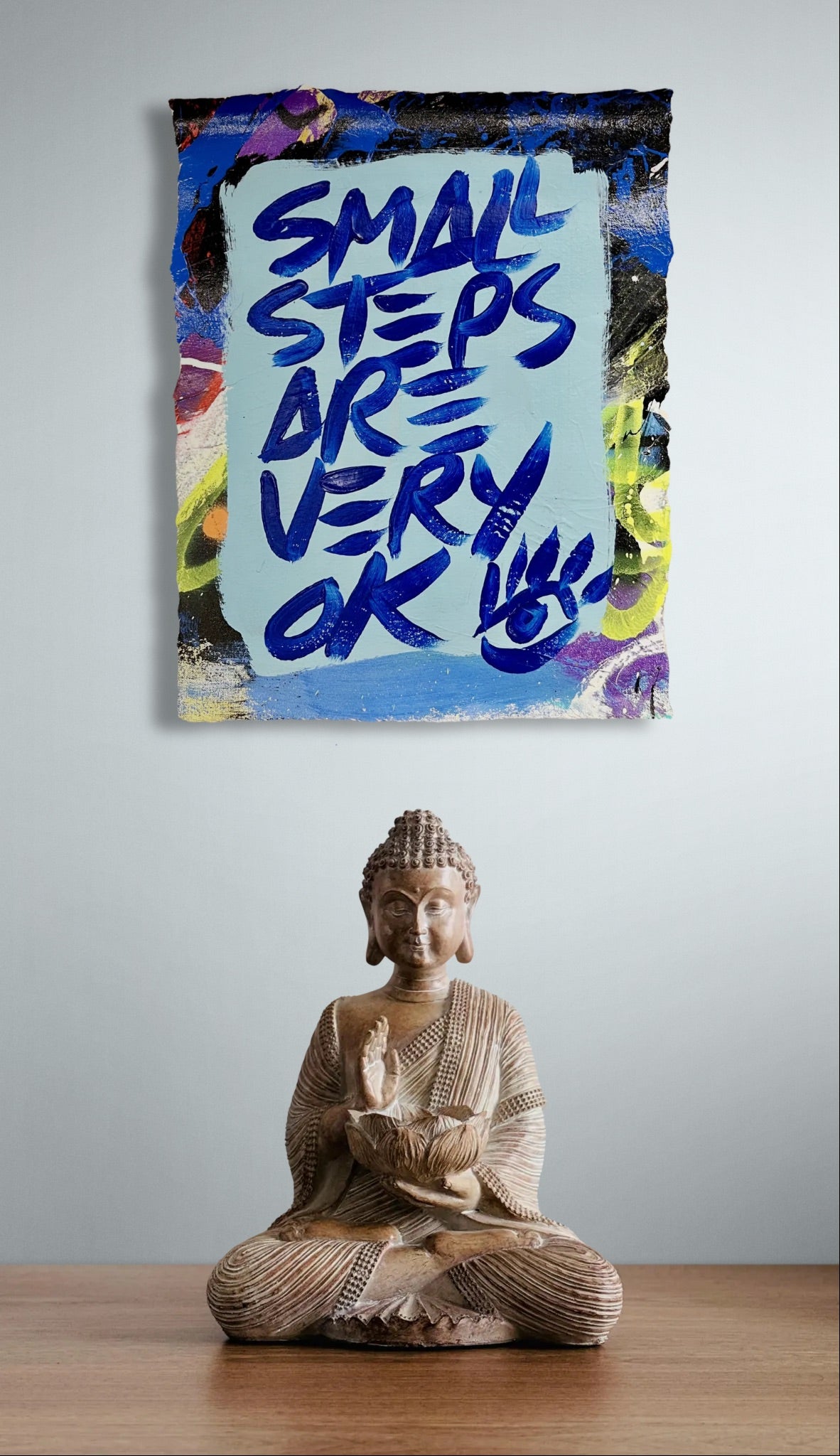 Small Steps / Blue, Black, & Yellow / Abstract Mantra / June 2026