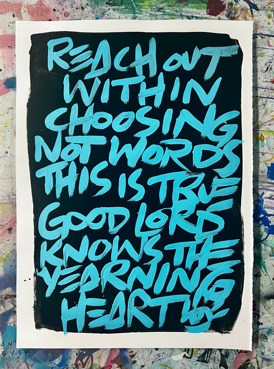 The Yearning Heart / Blue & Black / Archival Paper Mantra / Sunday Collection / January 2026