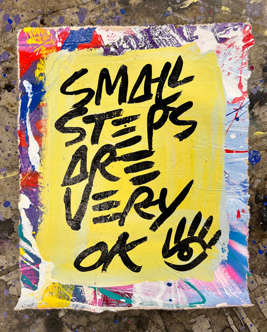 Small Steps / Yellow, Red, & White / Abstract Mantra / June 2026