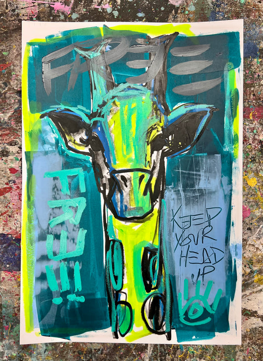 Keep Your Head Up Giraffe Sketch / Archival Paper / May 2025