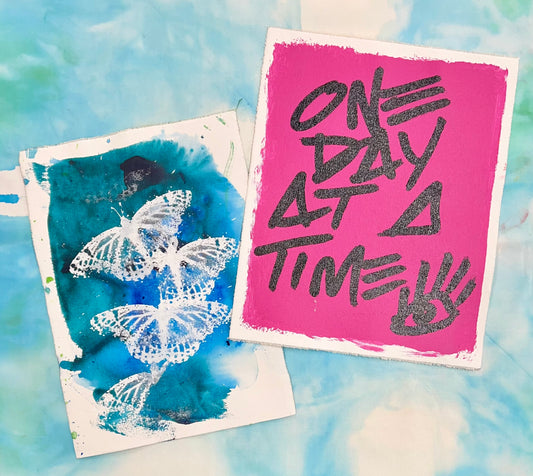 One Day at a Time / Mantra & Butterflies Screenprint Set / March 2024