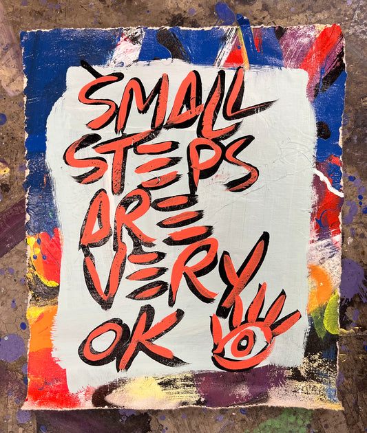 Small Steps / Orange, Blue, & Black / Abstract Mantra / June 2026