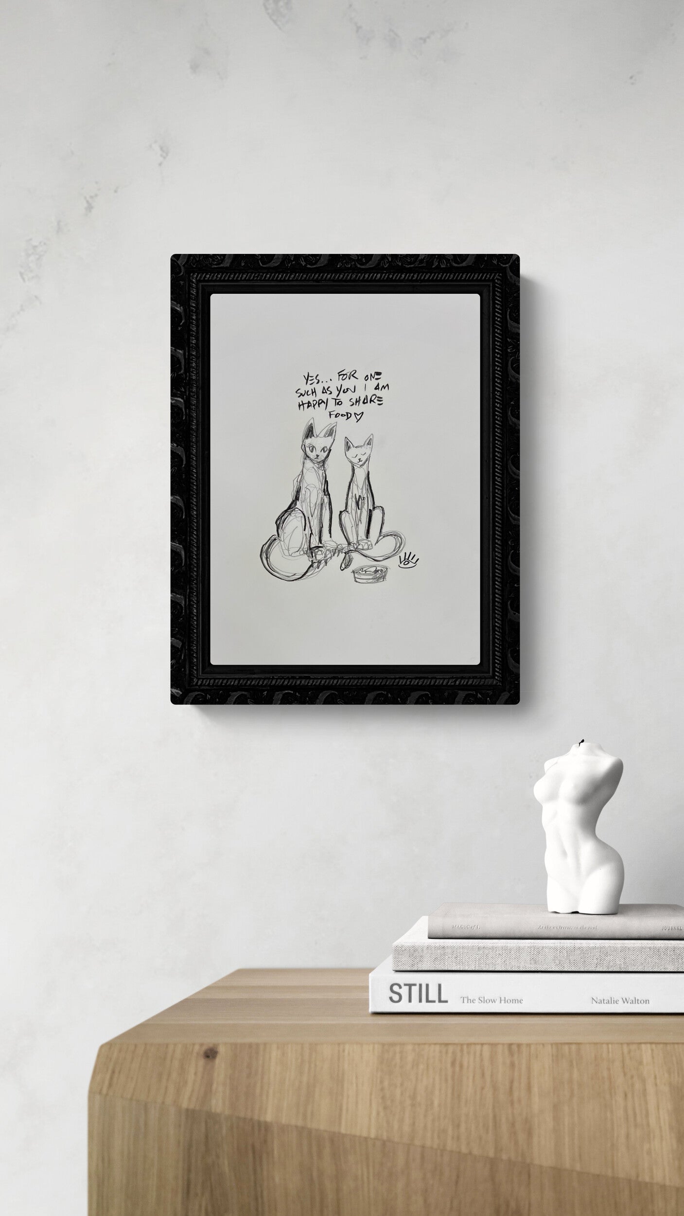 For One Such As You / Black & White Cats Sketch / Archival Paper / Sunday Collection / August 2025