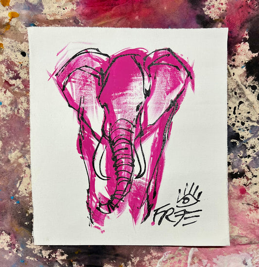 Elephant Sketch 2 / pink, black & white / January 2024