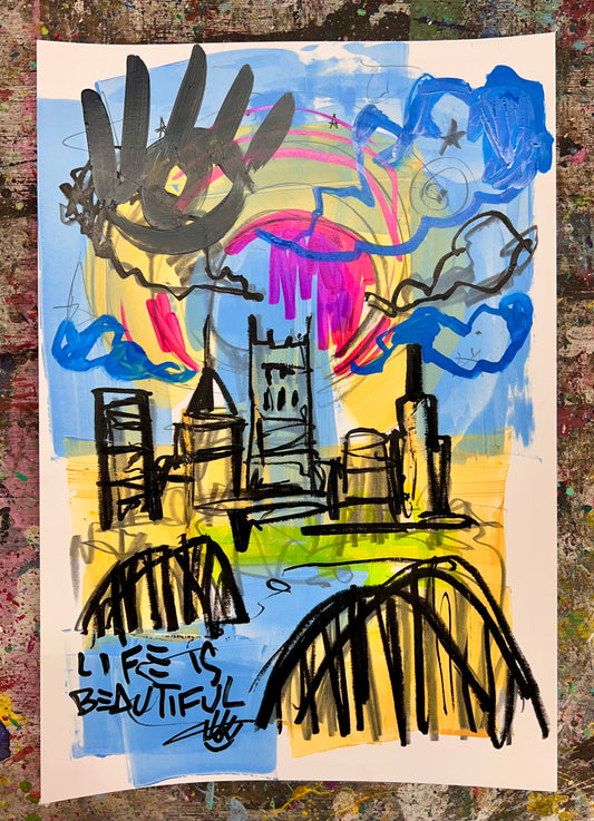 Life is Beautiful Skyline Sketch / Archival Paper / May 2025