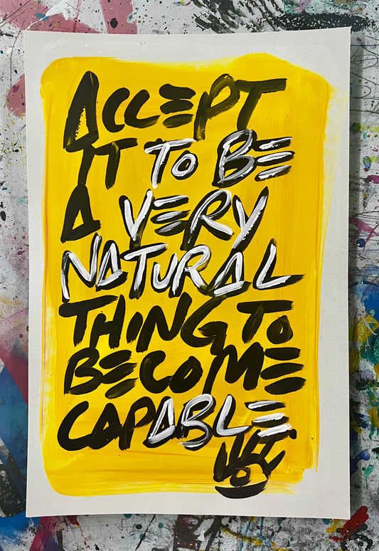 Become Capable / Yellow & Black /Archival Paper Mantra / BOGO Originals / January 2026