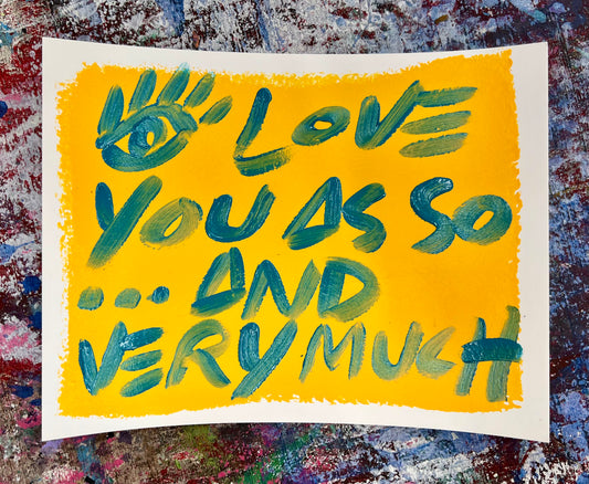As So and Very Much / Blue & Gold Mantra (landscape) / Archival Paper / Sunday Collection / August 2025