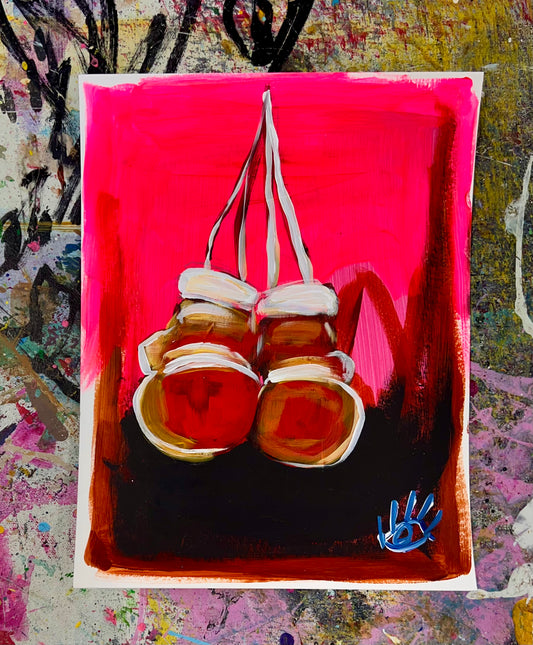 Vibrant Boxing Gloves Sketch / Archival Paper / Sunday Collection / October 2025
