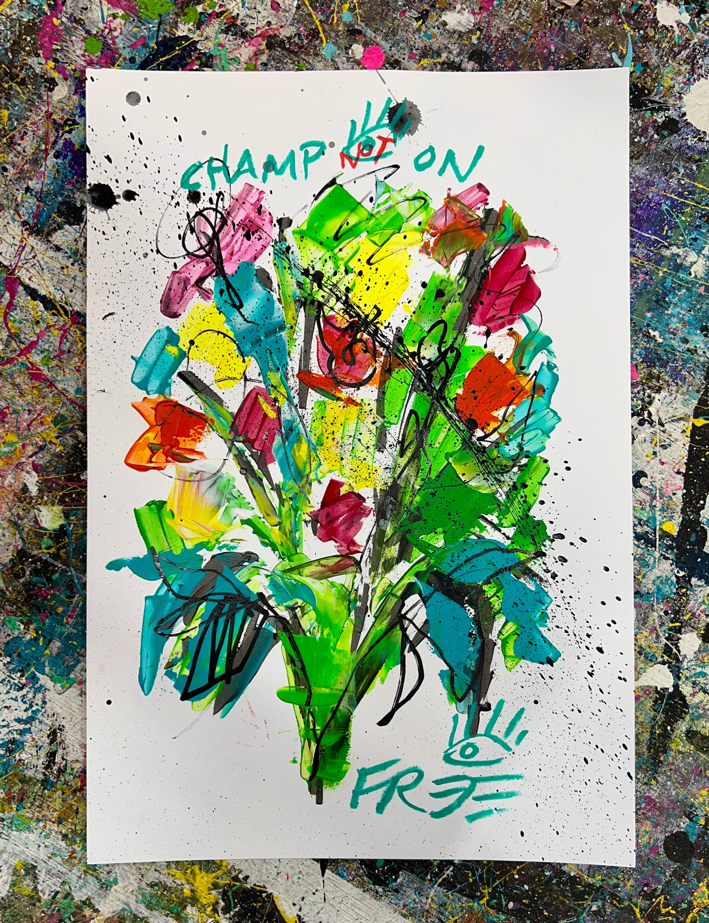 Hearts True Desires / Bouquet / Mixed-Media on Archival Paper / November 2023