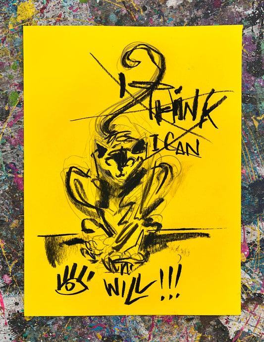I Will !!! / Charcoal Cat Sketch / Archival Paper / May 2025