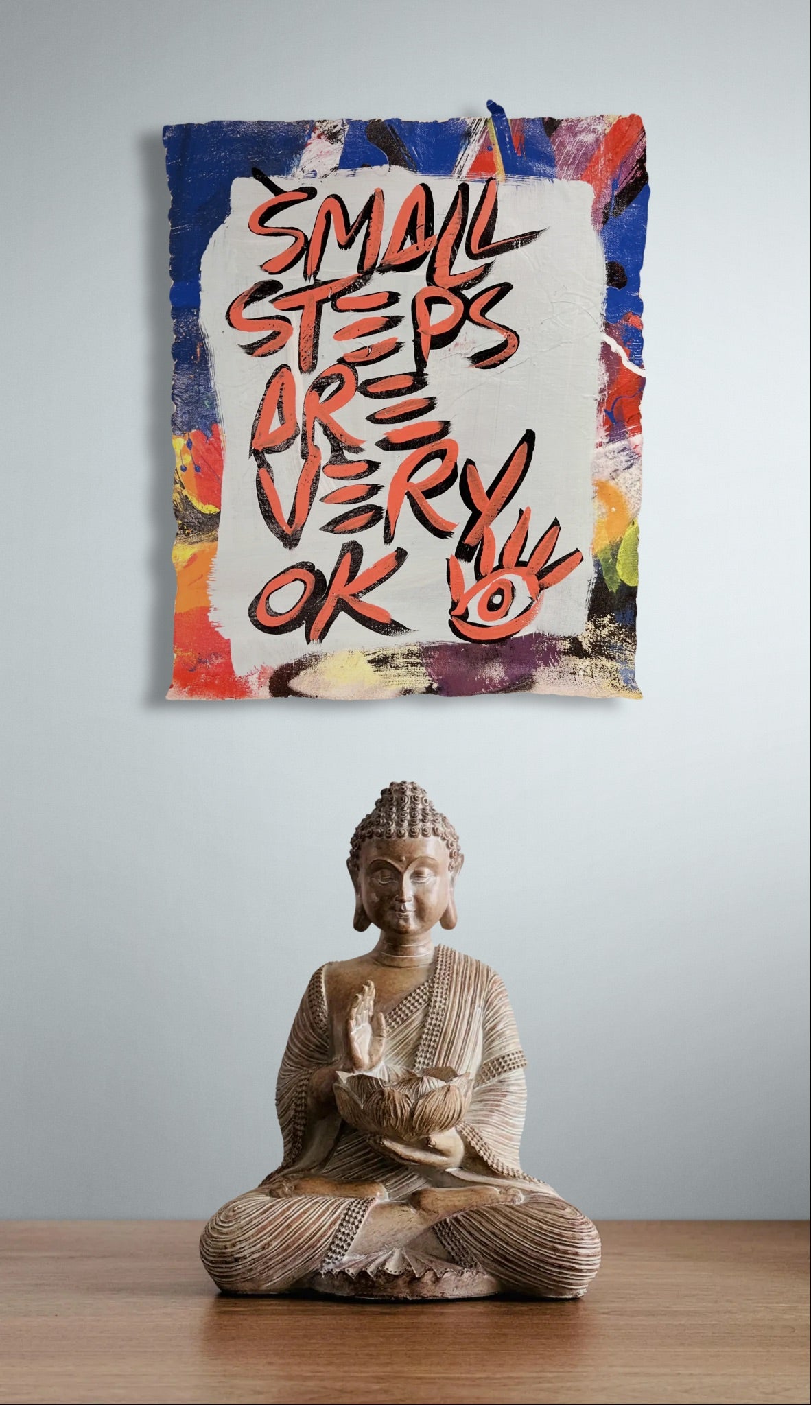 Small Steps / Orange, Blue, & Black / Abstract Mantra / June 2026