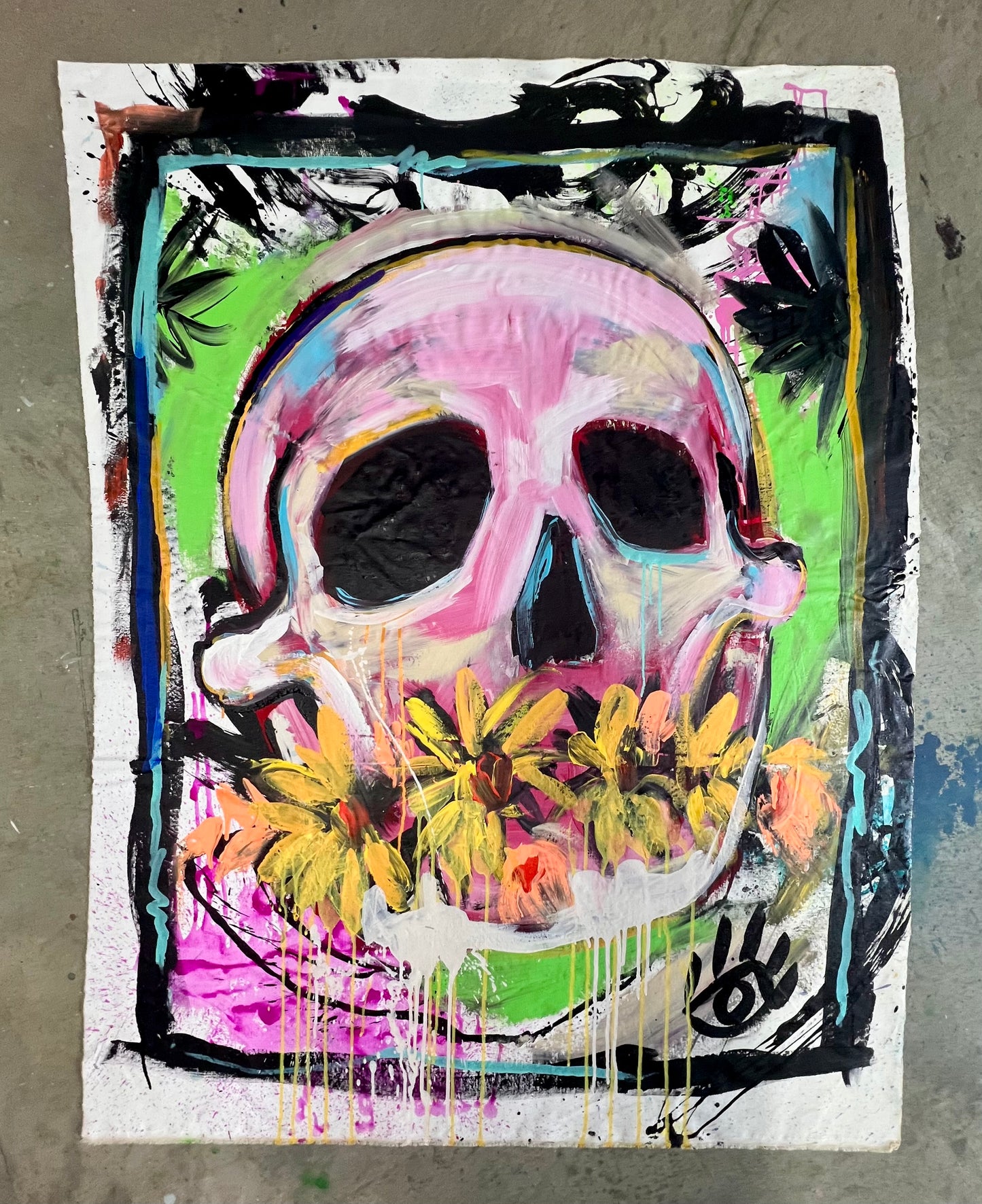 Enter the Sacred Dwelling / Sunflower Floral Skull / Featured Originals / May 2026
