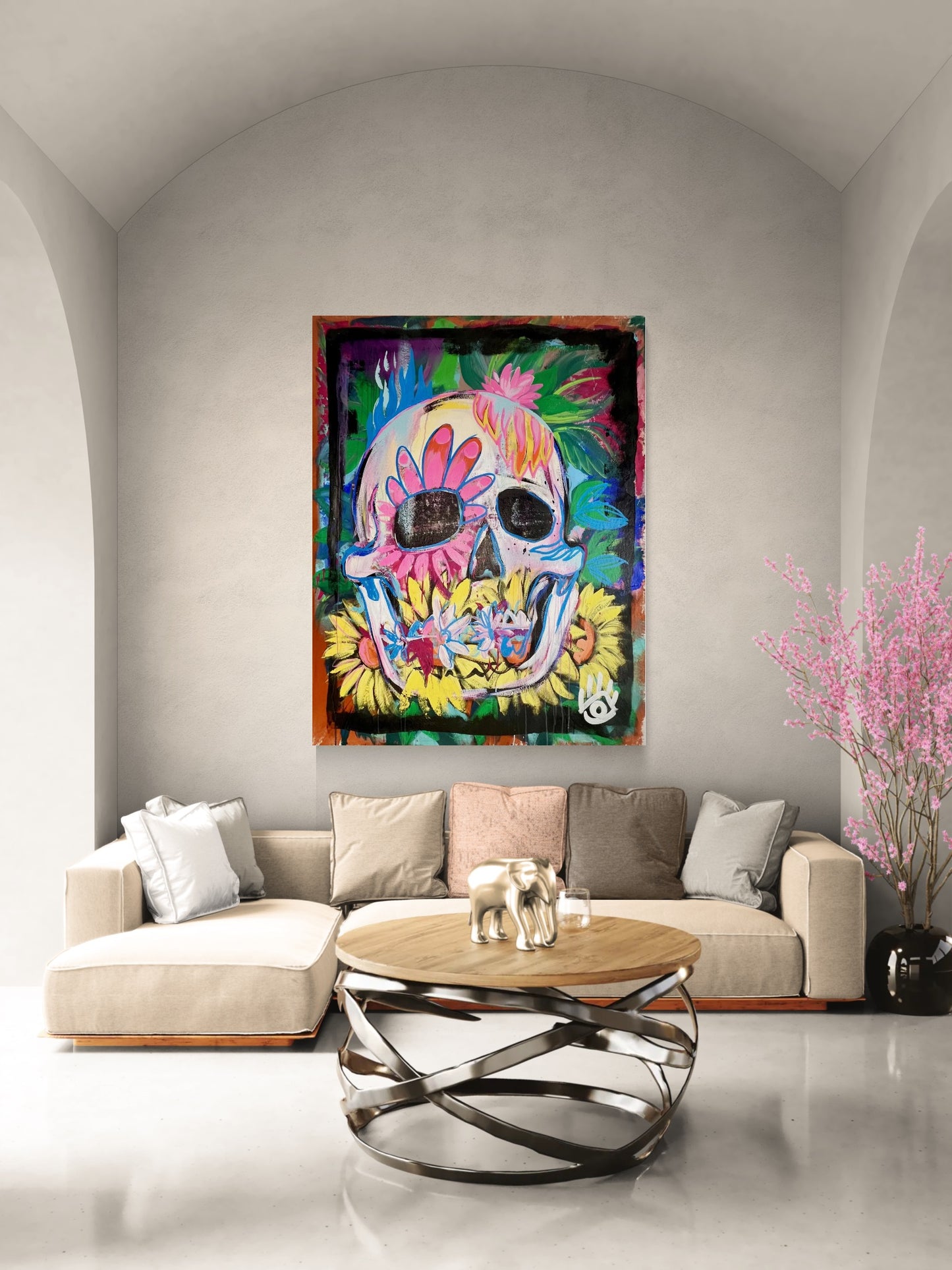 Essence of Courage / Sunflower Floral Skull / Featured Originals / May 2026
