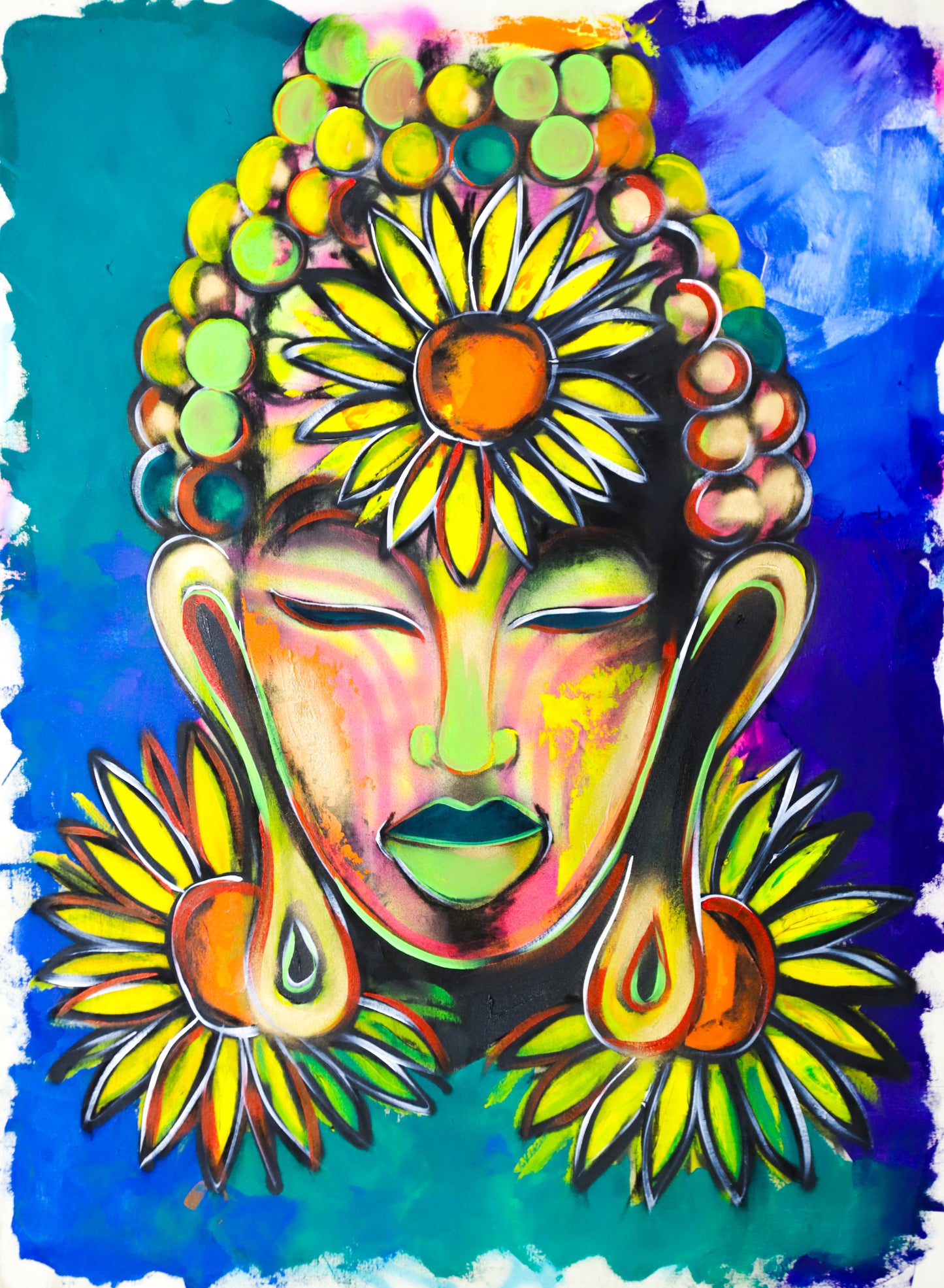 Sunflower Buddha / Canvas Reproduction / June 2024