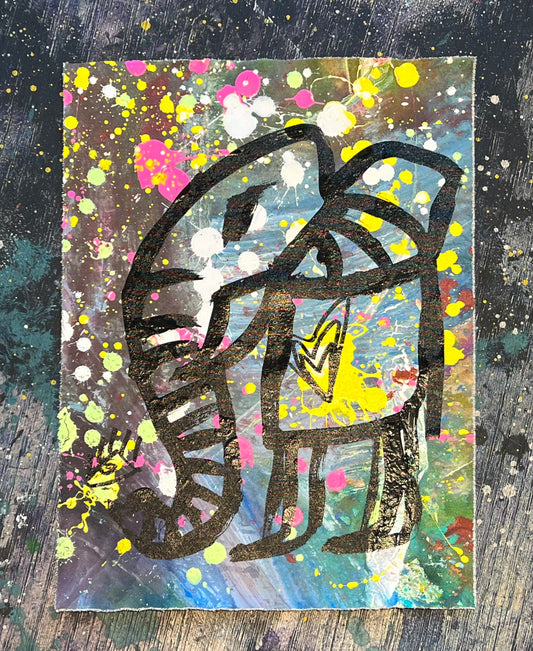 Cave elephant / colorwash splatter / August 2023