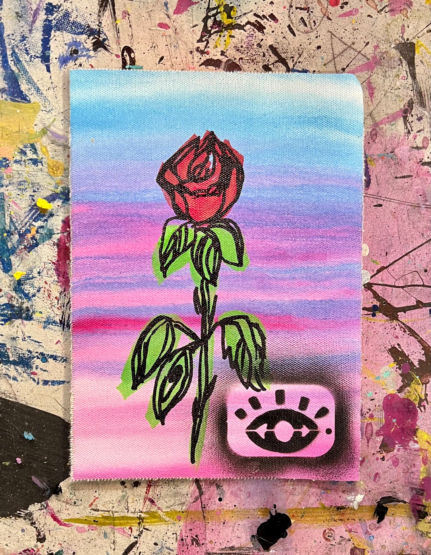 Rose sketch 1 / Colorwash pocket art / August 2023