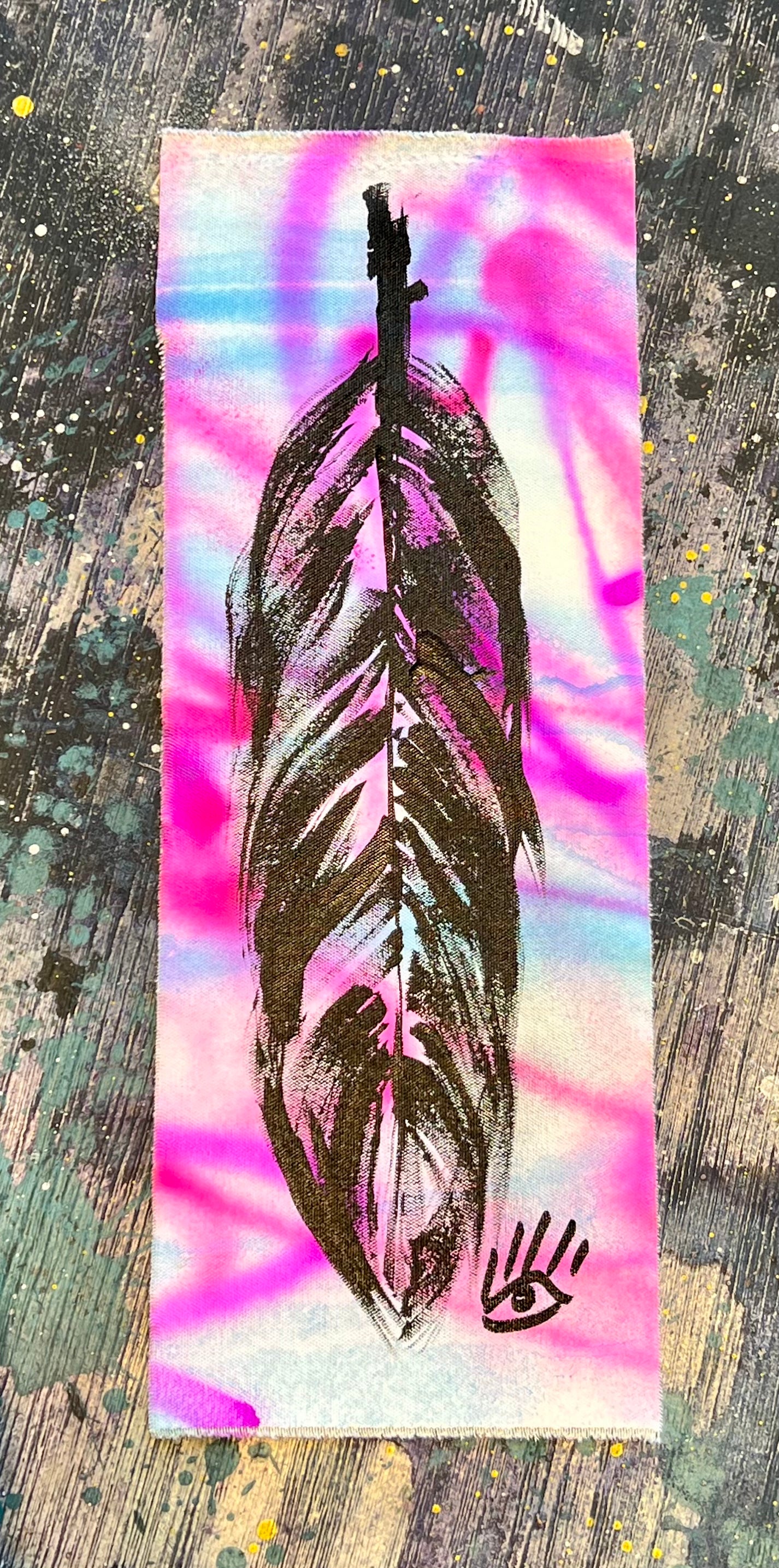 Pink+blue colorwash / feather no. 1 / August 2023
