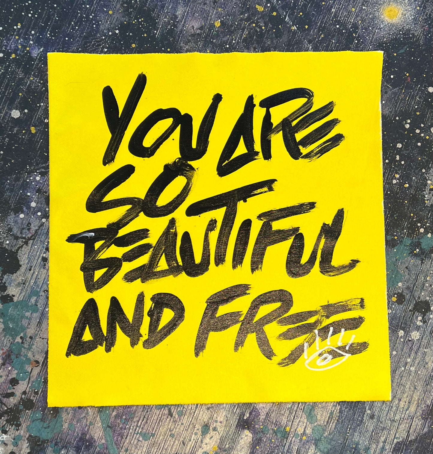 Beautiful and free / black+yellow mantra / August 2023