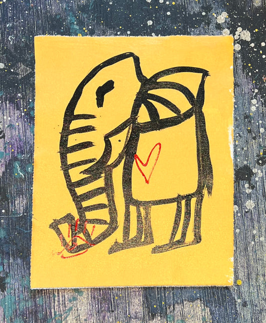 Cave elephant + heart / sand / August 2023