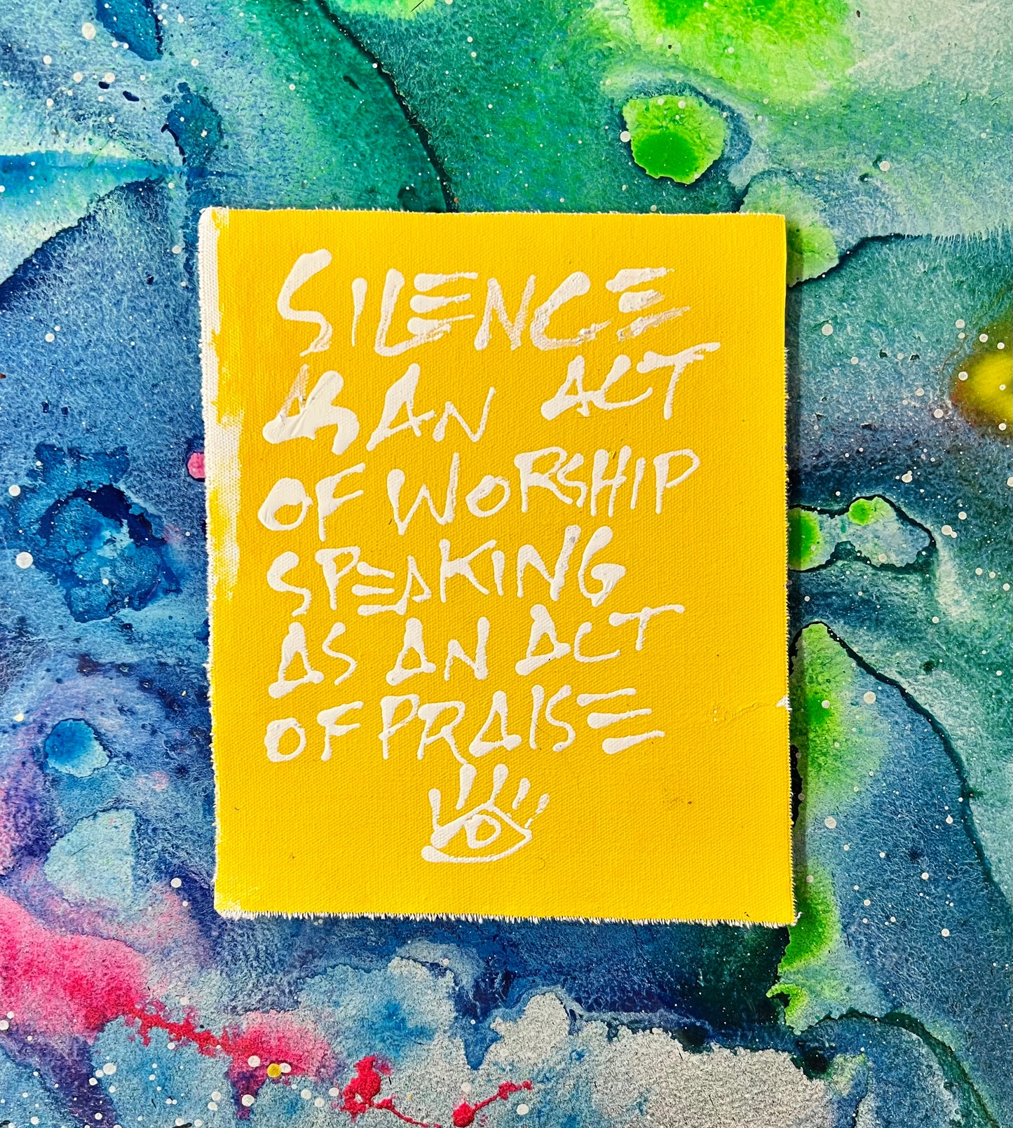 Silence as worship / mantra / gold+white / August 2023