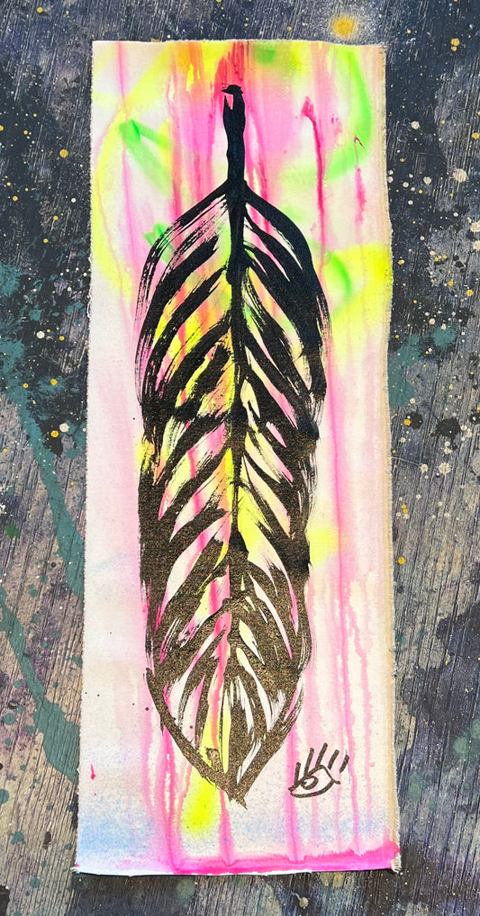 Pink+Yellow / abstract feather / August 2023