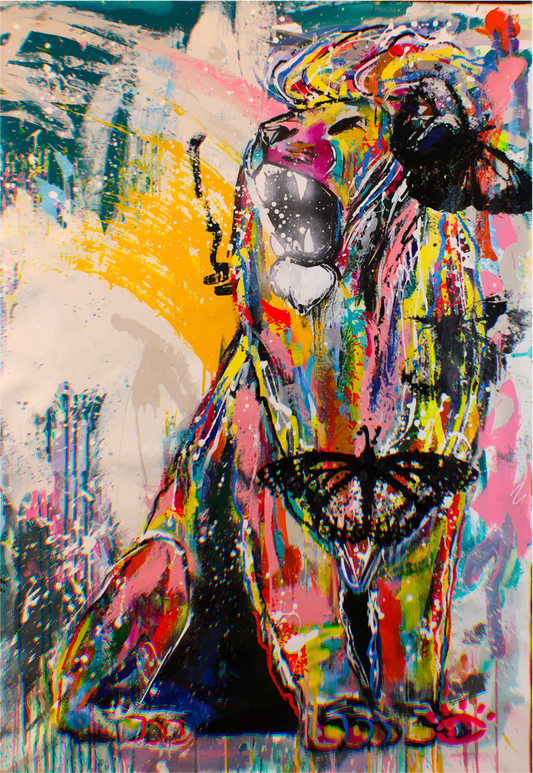PRINT: Chromatic Lion + Butterfly