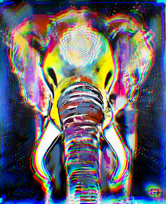 PRINT: Chromatic Enlightened Elephant