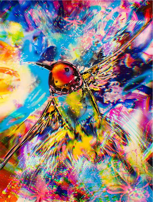 PRINT: Chromatic Vibrant Hummingbird