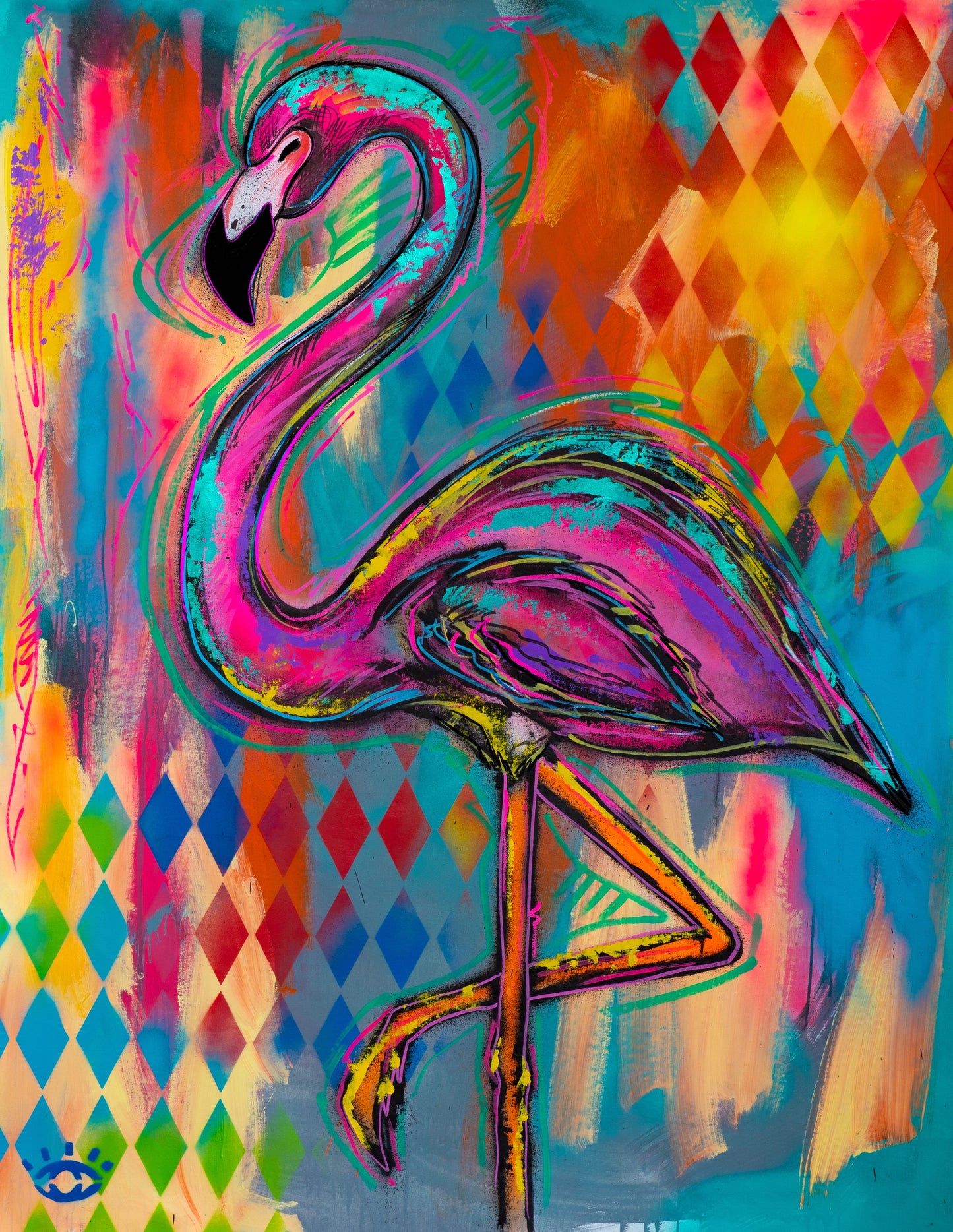 PRINT: Stay  balanced / Flamingo