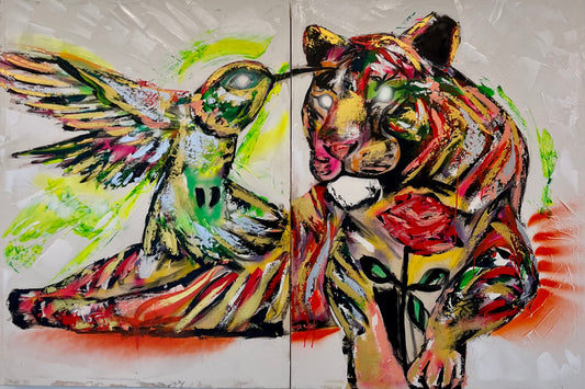 Adventures they Took / Tiger & Hummingbird Diptych / Spring Opening 2023